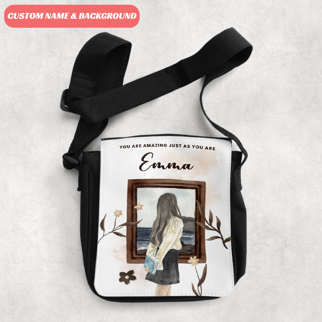 Custom watercolor girl bag