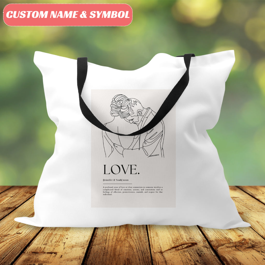 Custom "Love Definition" Large Tote Bag - Personalized Gift