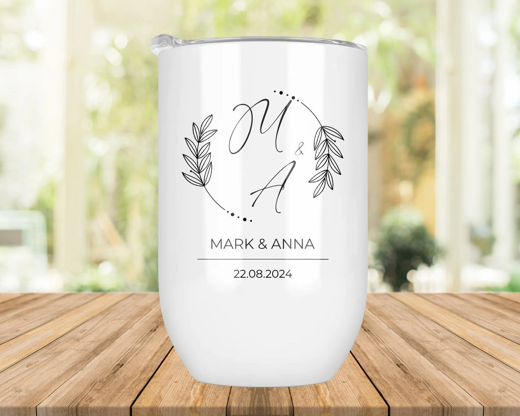 Personalized "Love Forever" Wine Tumbler Set for Couples