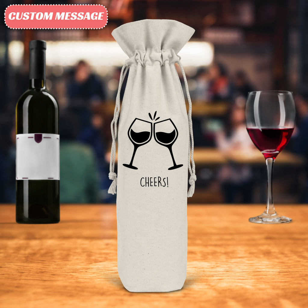 label realm wine cheers personalised wine canvas bags