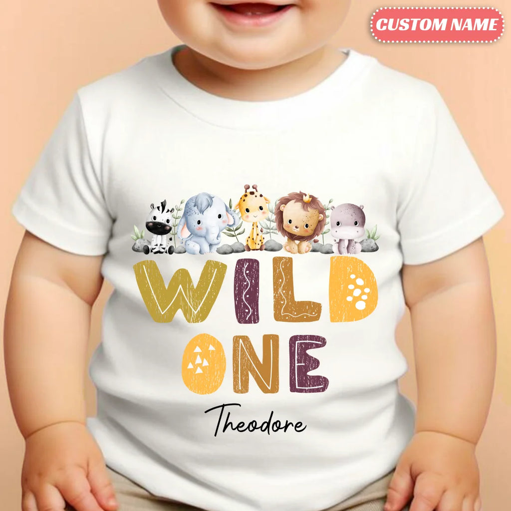 Custom "Wild One Safari" Kid's T-Shirt - Personalized Gift