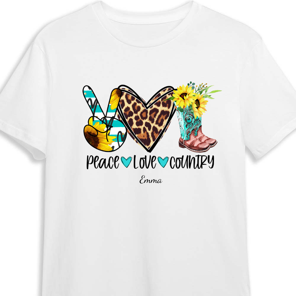 "Peace Love Country" Customizable Women's T-Shirt