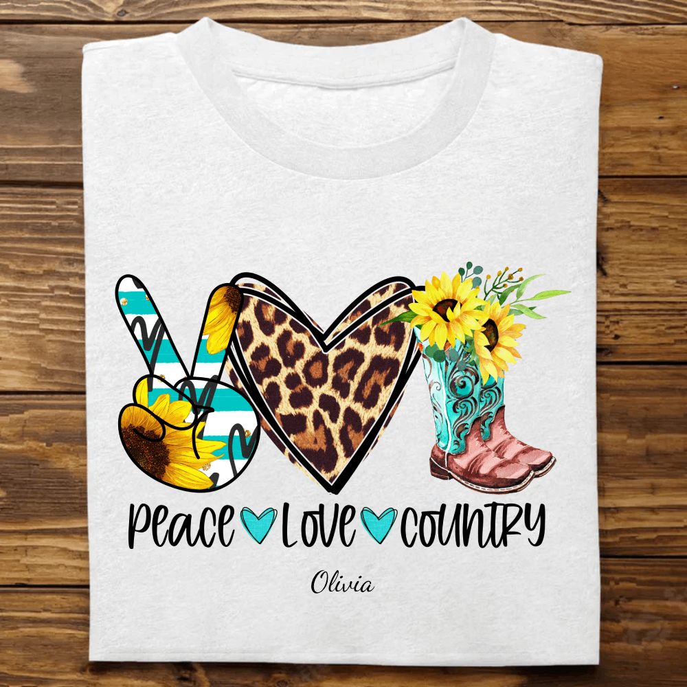 "Peace Love Country" Customizable Women's T-Shirt